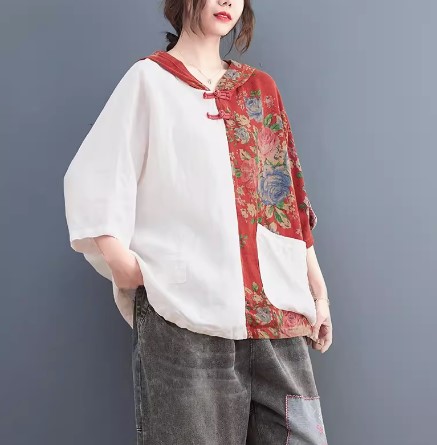 เสื้อลินินคนอ้วน เสื้อทีเชิ้ตคนอ้วนผู้หญิง