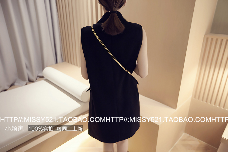 เสื้อคลุมแฟชั่นแขนกุด ตัวยาว เกาหลีมากๆ เรียกได้ว่างานดีแบบเก๋จ้า พร้อมส่งเลยน๊าา ดำ