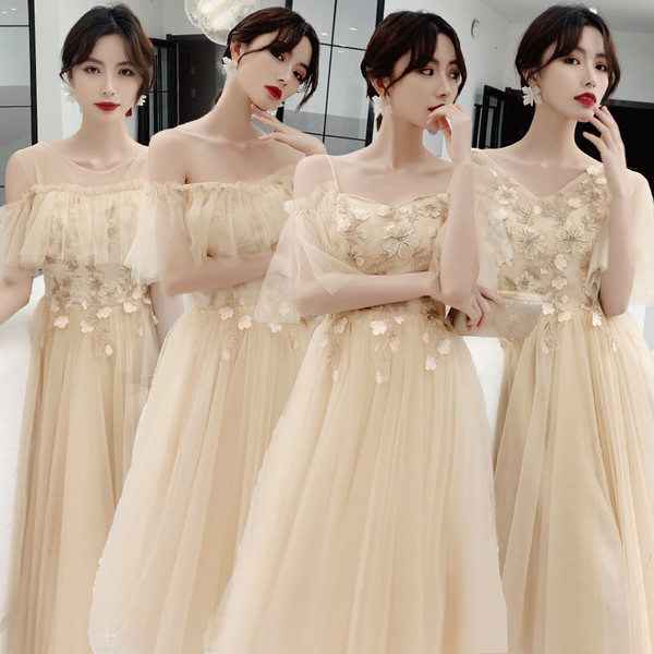 ชุดเพื่อนเจ้าสาวสีครีม ชุดเพื่อนเจ้าสาว ชุดไปงานแต่งงาน