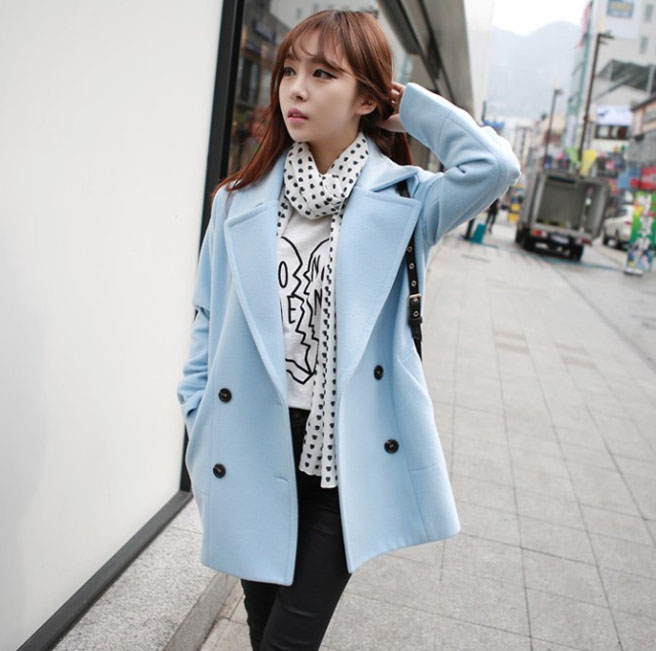 CLASSIC LIGHT BLUE COAT [ เสื้อโค้ท กันหนาว สีฟ้าอ่อน ] พร้อมส่ง LIGHT BLUE