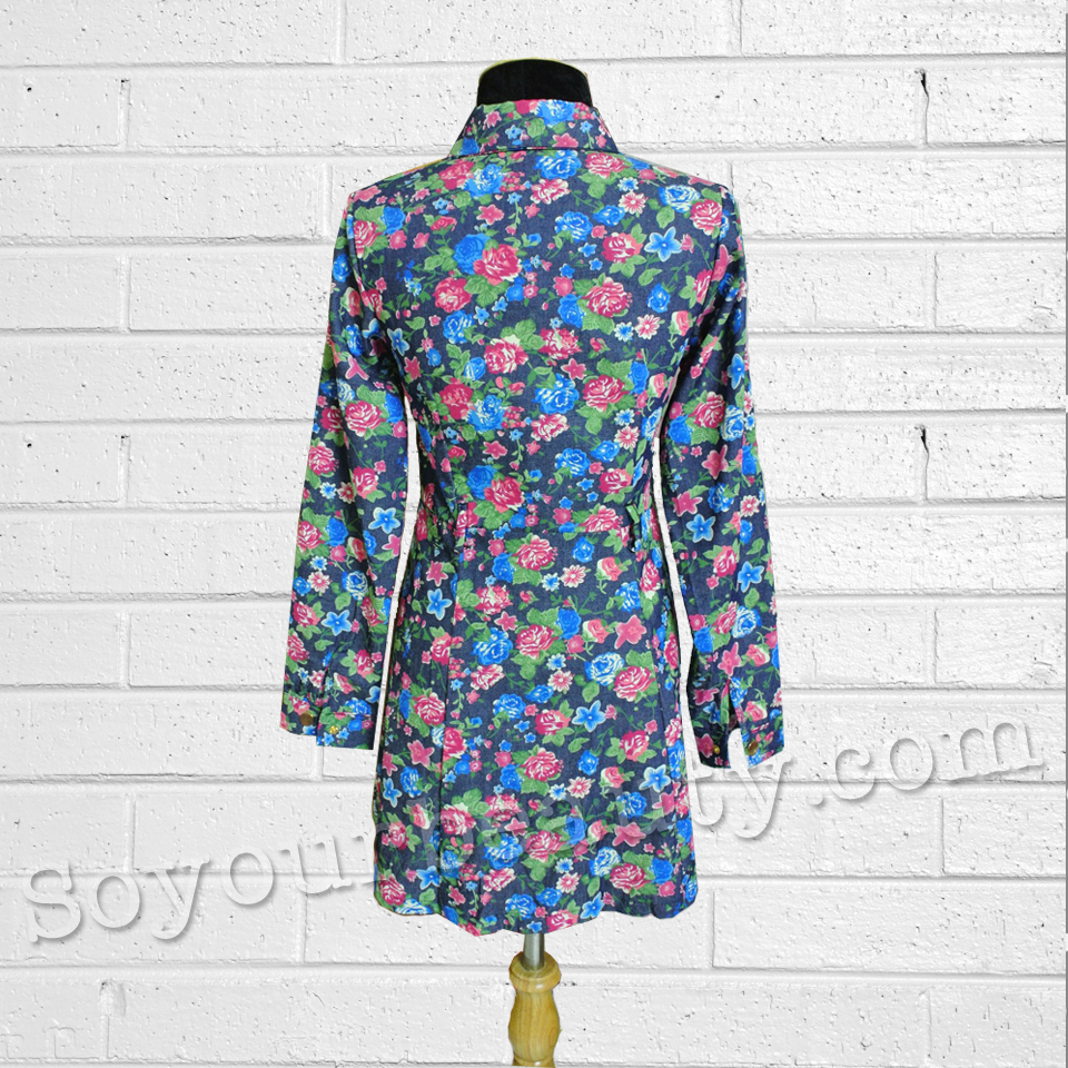 ชุดเดรสสั้นยีนส์พิมพ์ลาย