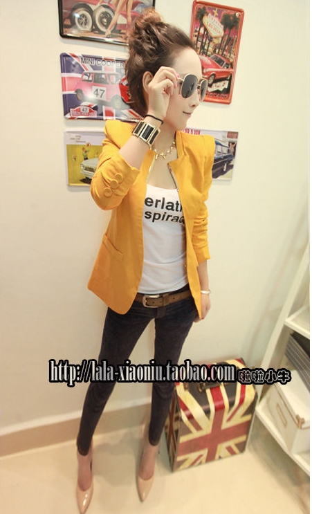พร้อมส่ง - สีเหลือง เสื้อสูท เก๋ๆ ทรงสวย yellow