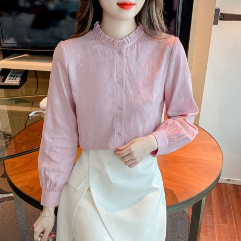 เสื้อเชิ้ตผู้หญิงแขนยาว เสื้อเชิ้ตผู้หญิงใส่ทํางาน 390 บาทต่อชิ้น ฟรีค่าจัดส่ง