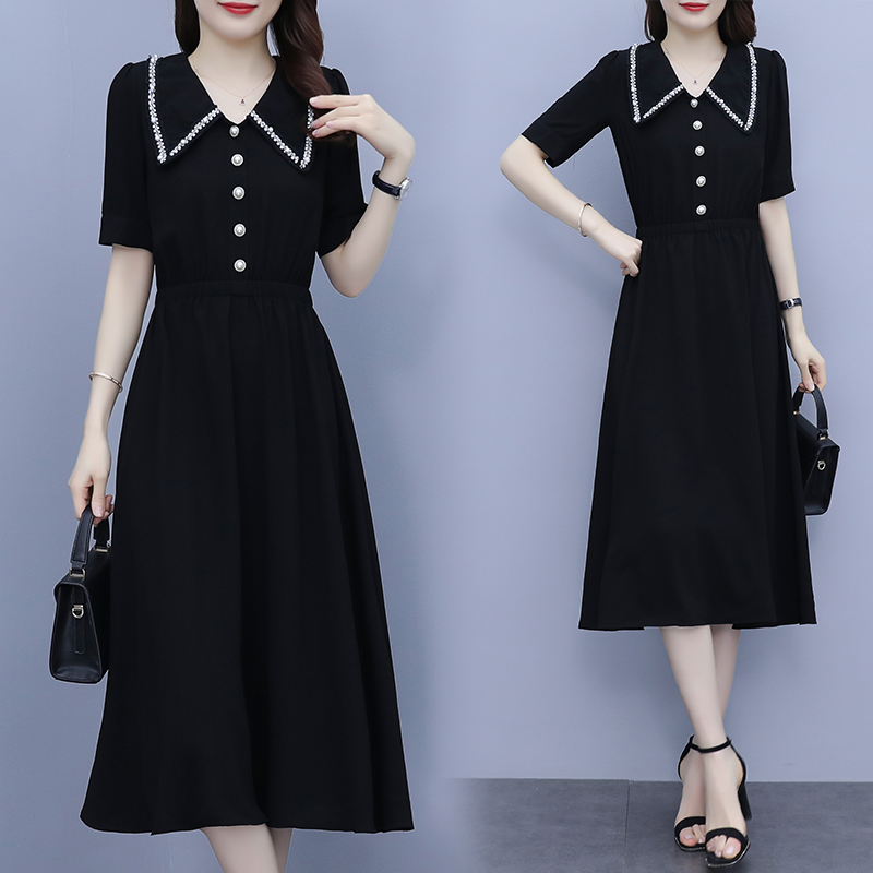 เดรสแขนสั้น มีไซส์ L-5XLอก 38-48 นิ้ว ใส่ได้ทั้งสาวหุ่นดีน่ารักจนถึงสาวอวบพลัสไซส์