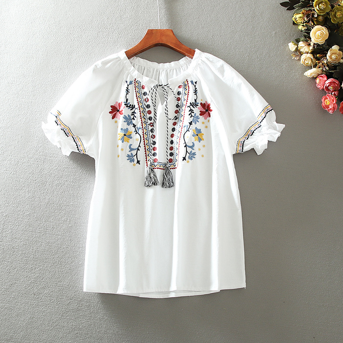 เสื้อลินิน เสื้อผ้าฝ้ายลินิน เสื้อเชิ้ตผ้าลินิน ปักลายสวยๆด้วยด้าย สไตล์VINTAGE BY Dreamroom