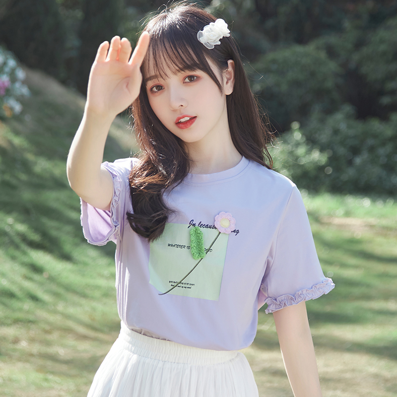 เสื้อผ้าวัยรุ่นเกาหลี เสื้อยืดวัยรุ่นผู้หญิง มีขนาด S M L XL
