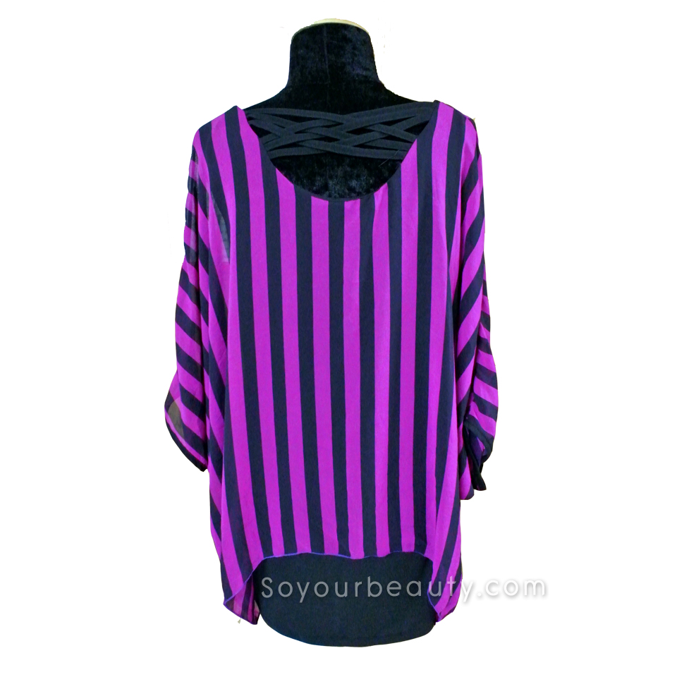 เสื้อผ้าคนอ้วน ชุดเดรสลายริ้วไซส์ใหญ่