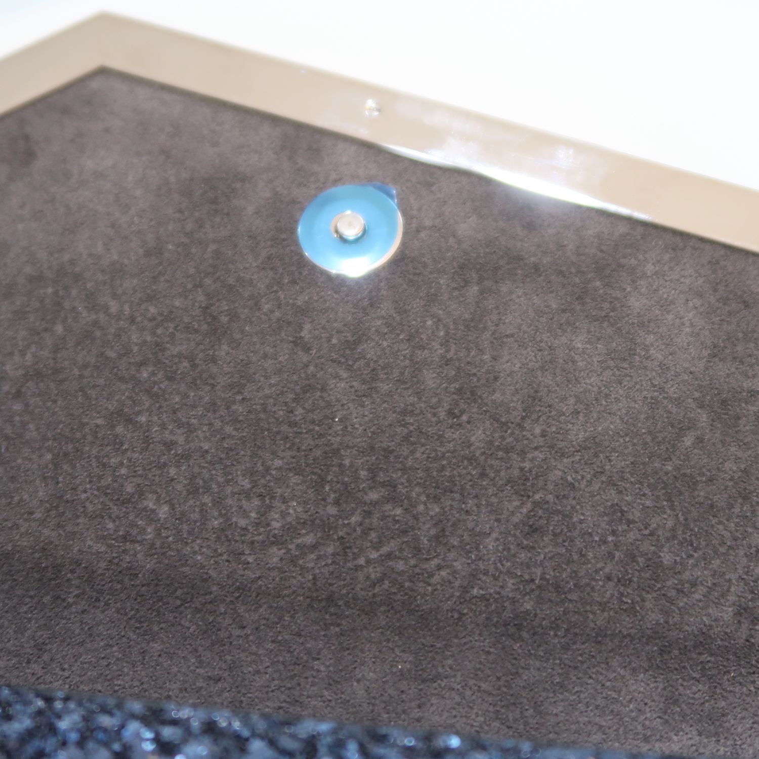 Jimmy Choo Blue Metallic Emmie Chain Wallet