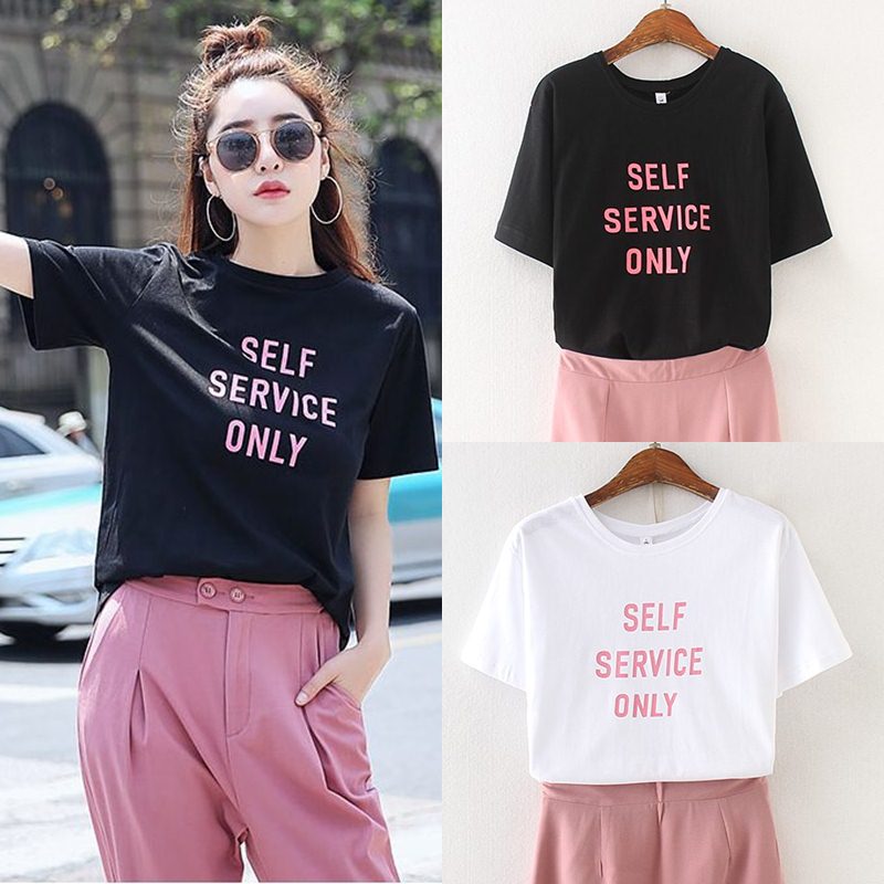 Blouse3718 เสื้อยืดคอกลมแขนสั้นสกรีนลายตัวอักษร ผ้าคอตตอนเนื้อดีหนานุ่มใส่สบายยืดได้เยอะ **พร้อมส่งสีขาวสีเดียวค่ะ