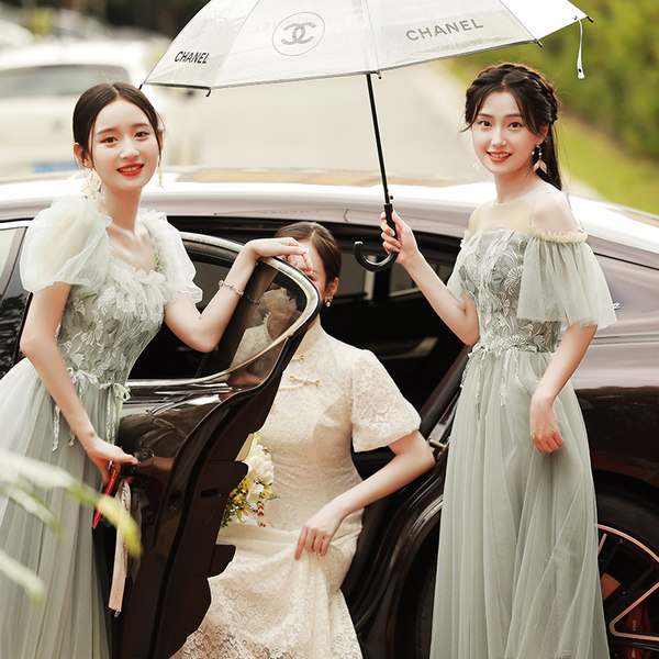 ชุดเพื่อนเจ้าสาวสีเขียว ชุดเพื่อนเจ้าสาว ชุดไปงานแต่งงาน