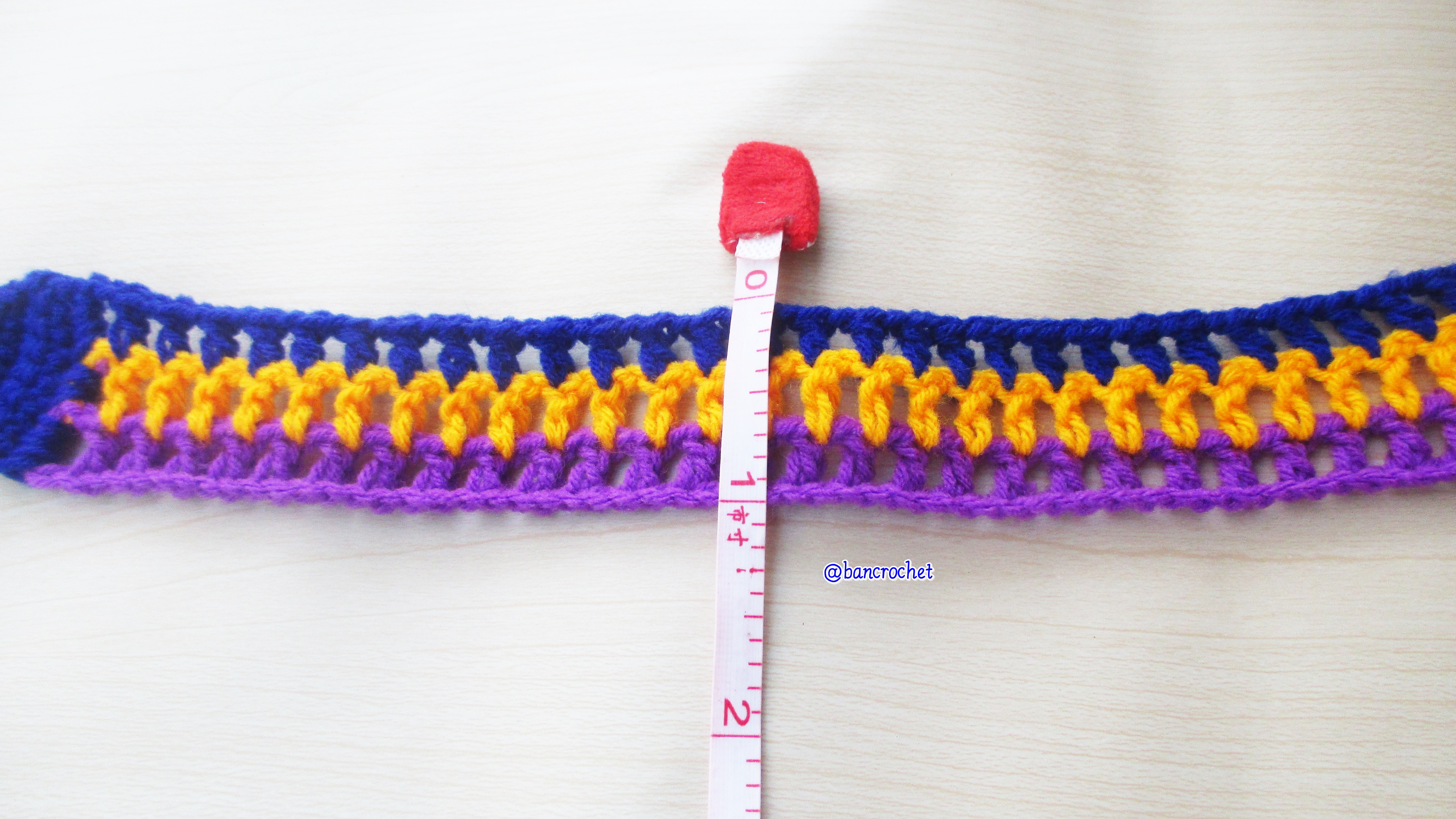 Bancrochet ที่คาดผมถักโครเชต์ สลับสีสดใส Crochet Headband หลากสี 1-1.5*13 inch