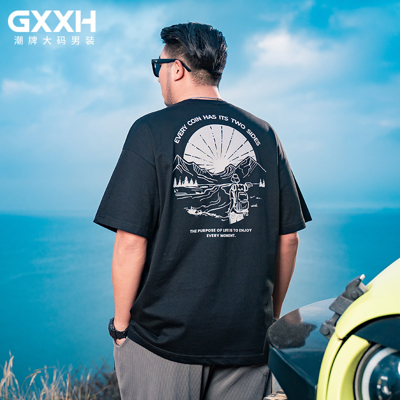 เสื้อยืดผู้ชายอ้วน S-5XL(อกเสื้อ39-51นิ้ว)