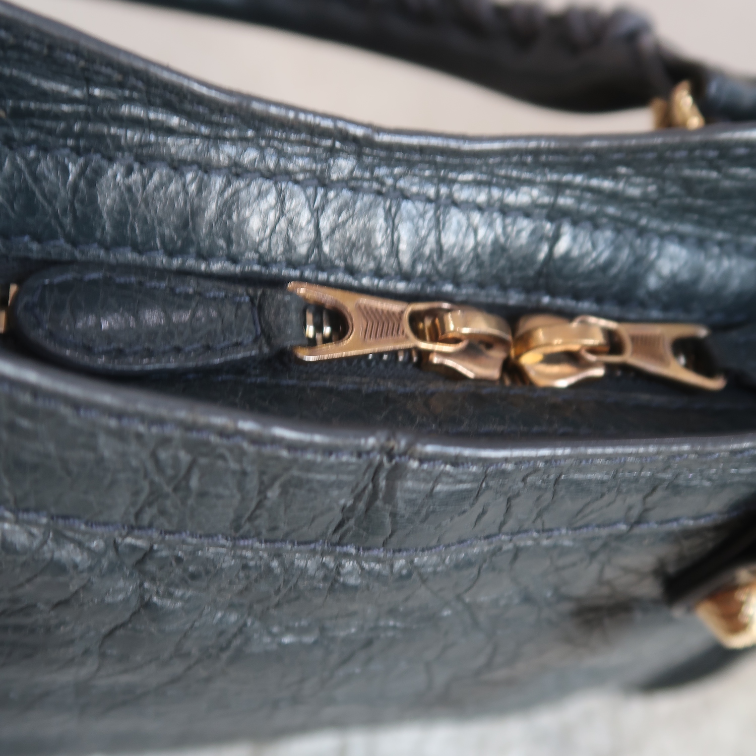 Balenciaga Grey Lambskin Mini City Giant G12 GHW