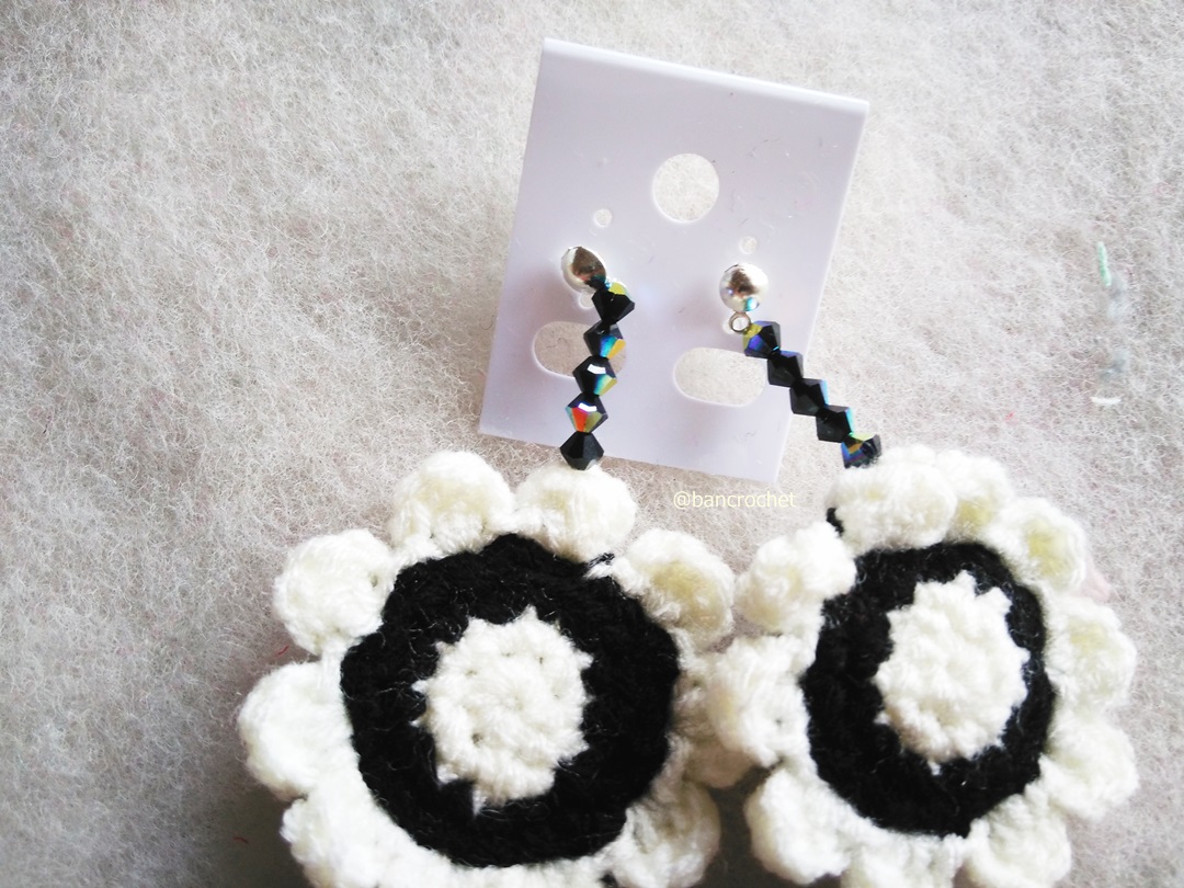 ต่างหูถักโครเชต์ crochet earrings หลากสี 4-6 นิ้ว