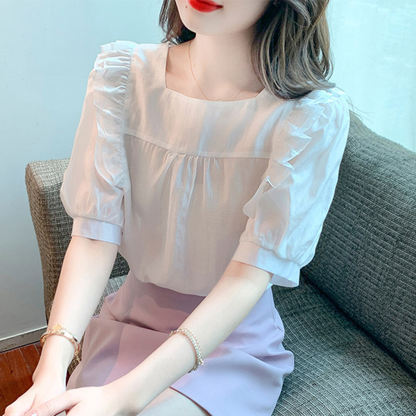 เสื้อลูกไม้ แขนสั้น