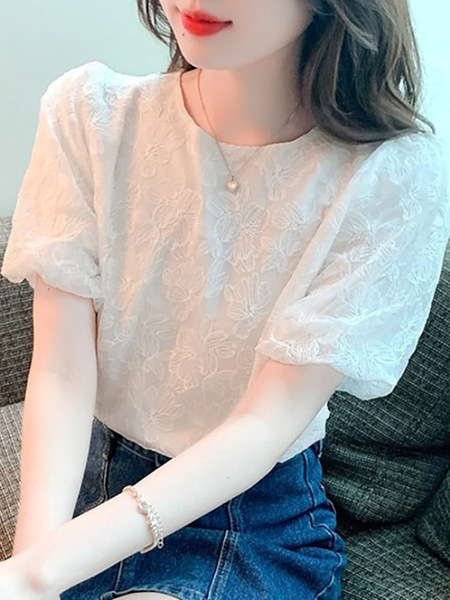 เสื้อลูกไม้ แขนสั้น