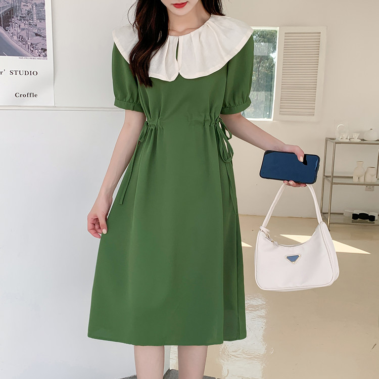 เดรสแขนสั้น มีไซส์ L-4XLอก 38-47 นิ้ว ใส่ได้ทั้งสาวหุ่นดีน่ารักจนถึงสาวอวบพลัสไซส์