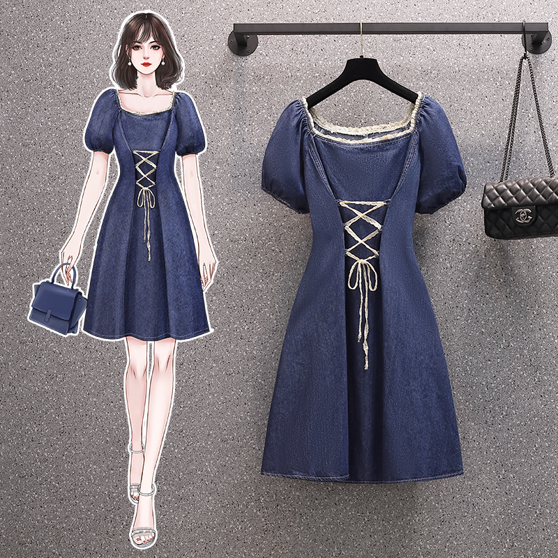 เดรสแขนสั้น มีไซส์ L-4XLอก 38-47 นิ้ว ใส่ได้ทั้งสาวหุ่นดีน่ารักจนถึงสาวอวบพลัสไซส์