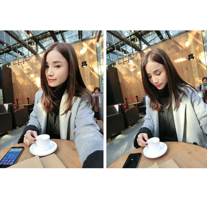 OverCoat เสื้อโค้ทกันหนาว ทรงยาวสีเทา งานดี ผ้าวูลผสมเนื้อหนา เป็นทรง บุซับในกันลม พร้อมส่ง same pic