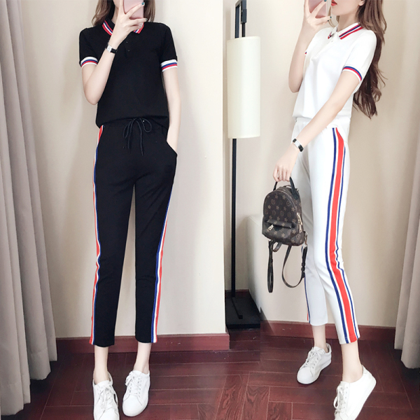 ชุดวอร์ม สูทเกาหลี Jumpsuit ชุดจั้มสูท ชุดเซท 2 ชิ้น ชุดกีฬาผู้หญิง ชุดออกกำลังกาย เสื้อกันหนาว ชุดวอร์มคู่