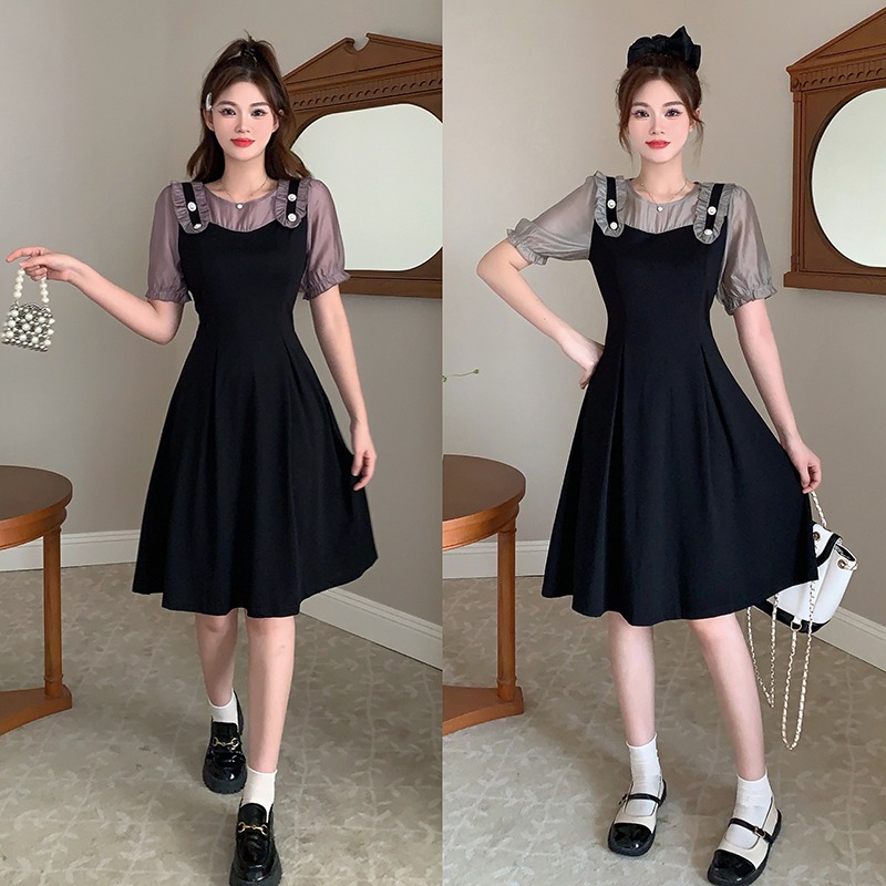 เดรสแขนสั้น มีไซส์ L-4XLอก 38-47 นิ้ว ใส่ได้ทั้งสาวหุ่นดีน่ารักจนถึงสาวอวบพลัสไซส์ จัดส่งฟรี! ทักแชทสั่งซื้อ