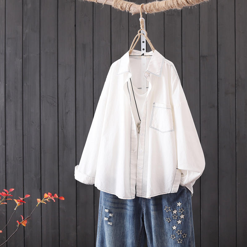 แบบเสื้อสวยๆ เสื้อผ้าฝ้ายลินิน เสื้อเชิ้ตผ้าลินิน