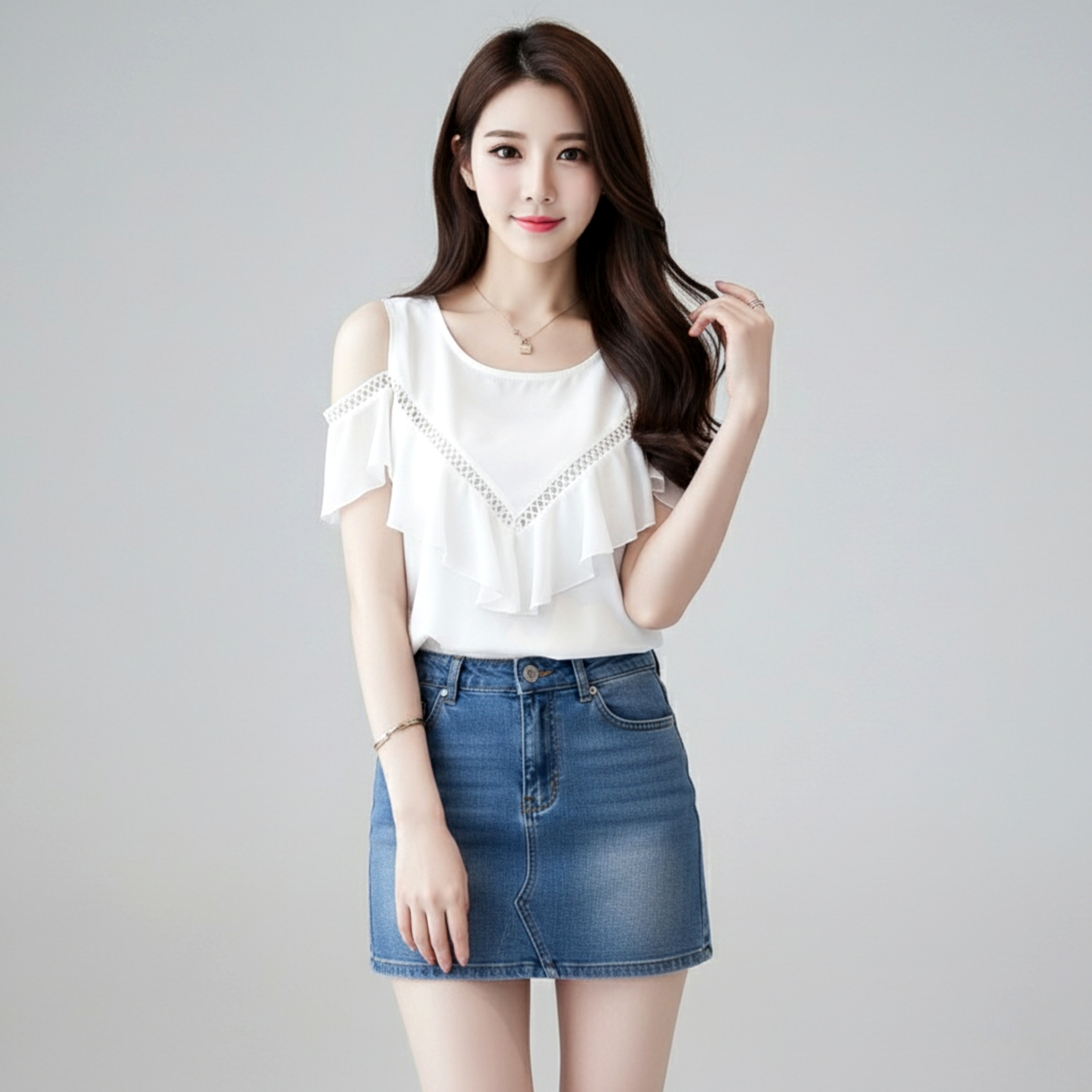 ðĪ Blouse3793 āđāļŠāļ·āđāļāļāļĩāļāļāļāļŠāļĩāļāļēāļ§āđāļ§āđāļēāđāļŦāļĨāđ āļāļāđāļāđāļāļĢāļ°āļāļēāļĒ + āļĨāļēāļĒāļāļĨāļļ āļāļēāļāļāđāļēāļĢāļąāļāļĨāļ°āļĄāļļāļāļŠāļļāļ āđ