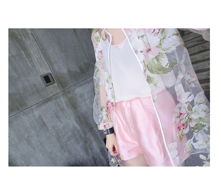 เสื้อคลุม ผ้าแก้ว พร้อมส่ง ลายดอกไม้หวานๆ แบบเก๋ไก๋ไม่เหมือนใคร