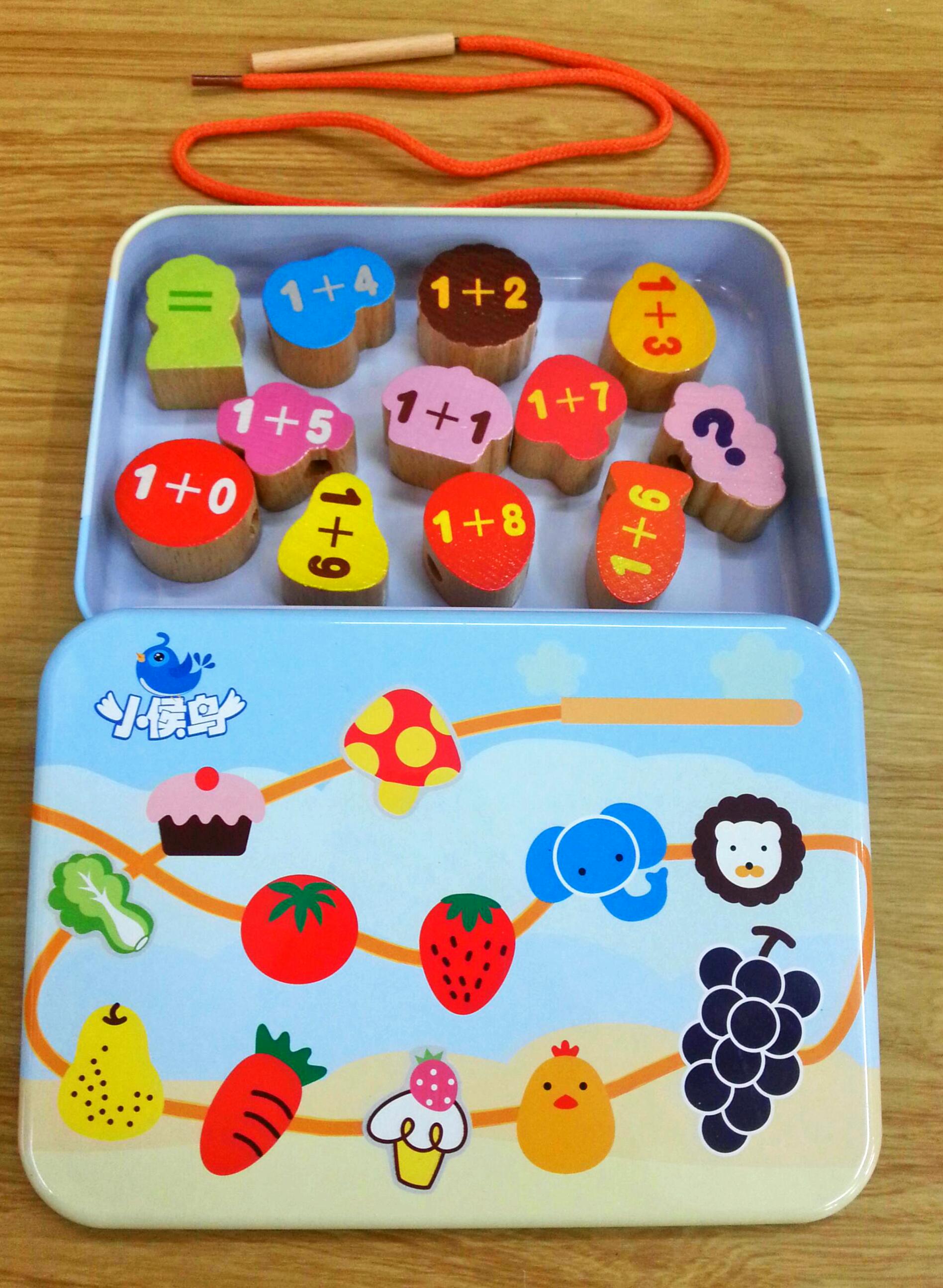 ของเล่นไม้ฝึกทักษะร้อยเชือก ชุดผลไม้