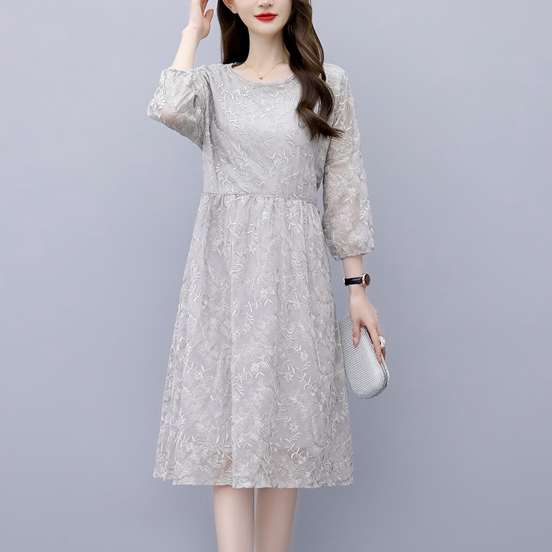 เดรสคนอ้วน เดรสสาวอวบ ชุดเดรสคนอ้วนวัยรุ่นแขนสั้น BY PLUS SIZE Girl