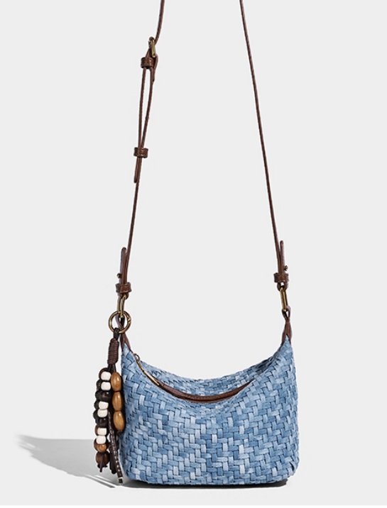 กระเป๋าแฟชั่น ผ้ายีนส์ แบบวัยรุ่น ผู้หญิง กระเป๋าสะพายข้าง ผ้ายีนส์ ลายสาน แฟชั่นใหม่ อินเทรนด์ 775304