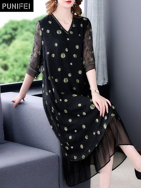 เดรสวัยผู้ใหญ่40-60ปี เดรสคุณแม่ ชุดเดรสทำงานวัยผู้ใหญ่ แบรนด์ MAMA DRESS