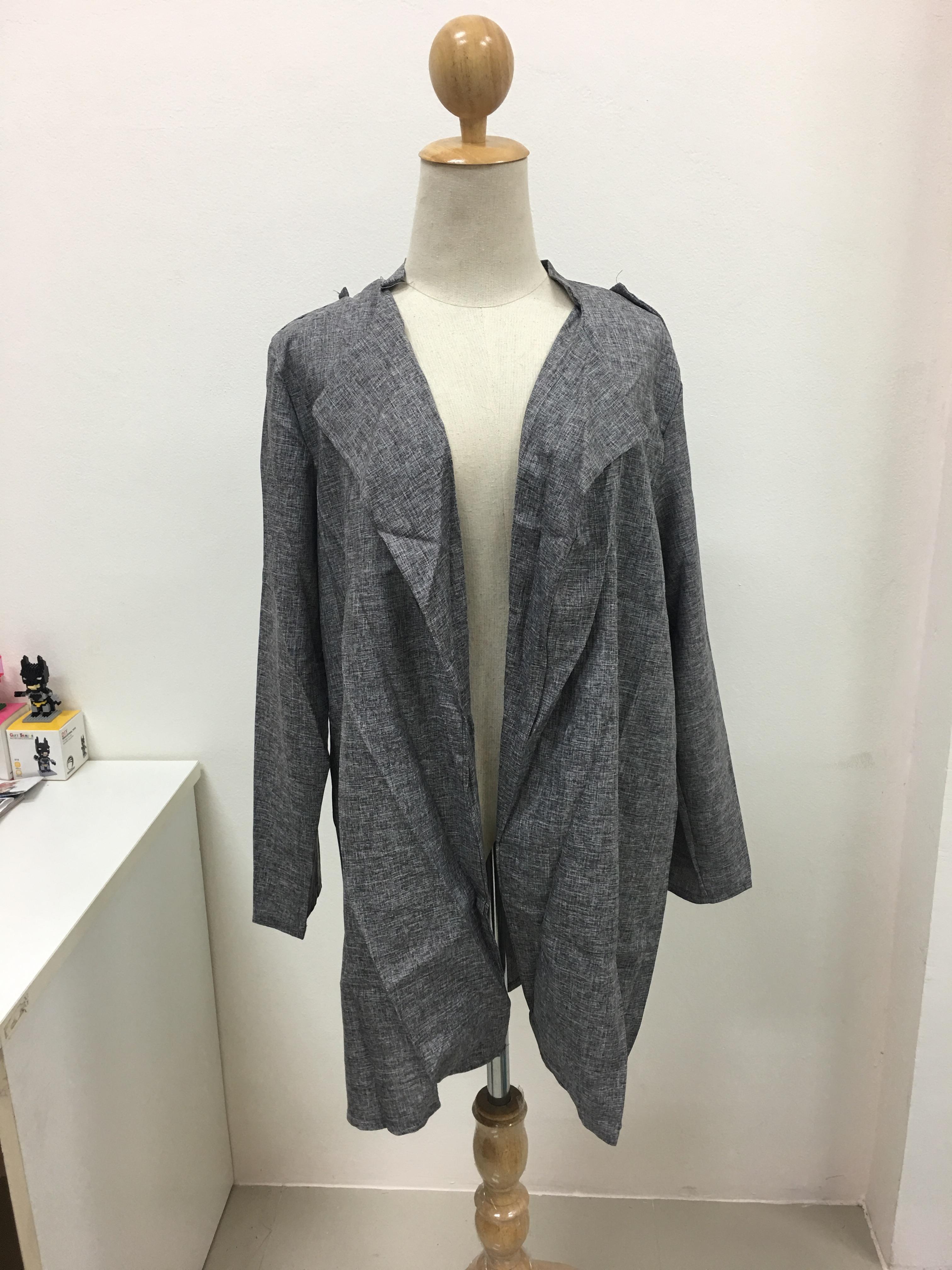 เสื้อคลุมตัวยาว ผ้าทอเนื้อบาง เบา ใส่สบาย ทรงสวย สไตล์ยุโรป พร้อมส่ง same pic