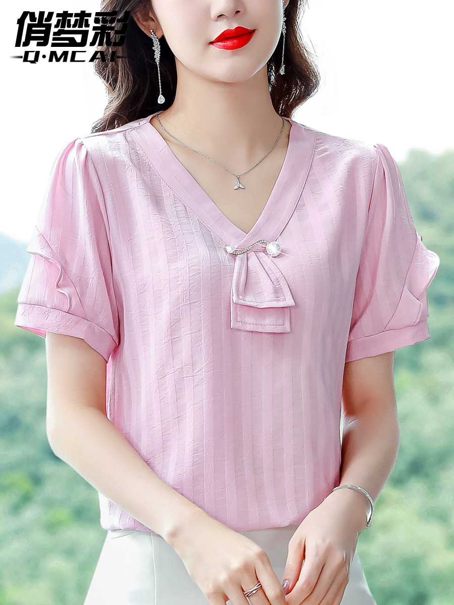 เสื้อชีฟอง เสื้อแฟชั่นสุภาพสตรีวัยผู้ใหญ่ มีไซต์ อก34นิ้ว-43นิ้ว