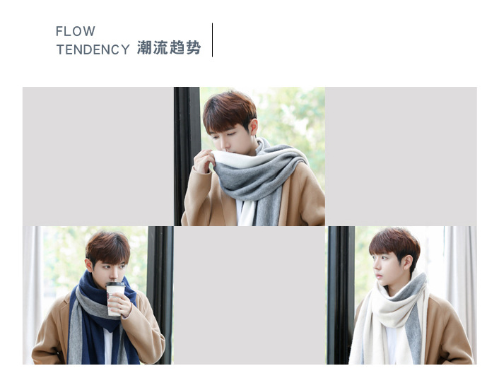 ผ้าพันคอไหมพรม เกาหลี มิกกับชุดไหนก็สวย ใส่ได้ทั้งผู้ชายและผู้หญิง พร้อมส่ง สีขาว/เทา