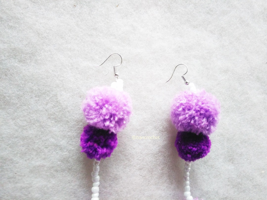 ต่างหูถักโครเชต์ crochet earrings หลากสี 5 นิ้ว