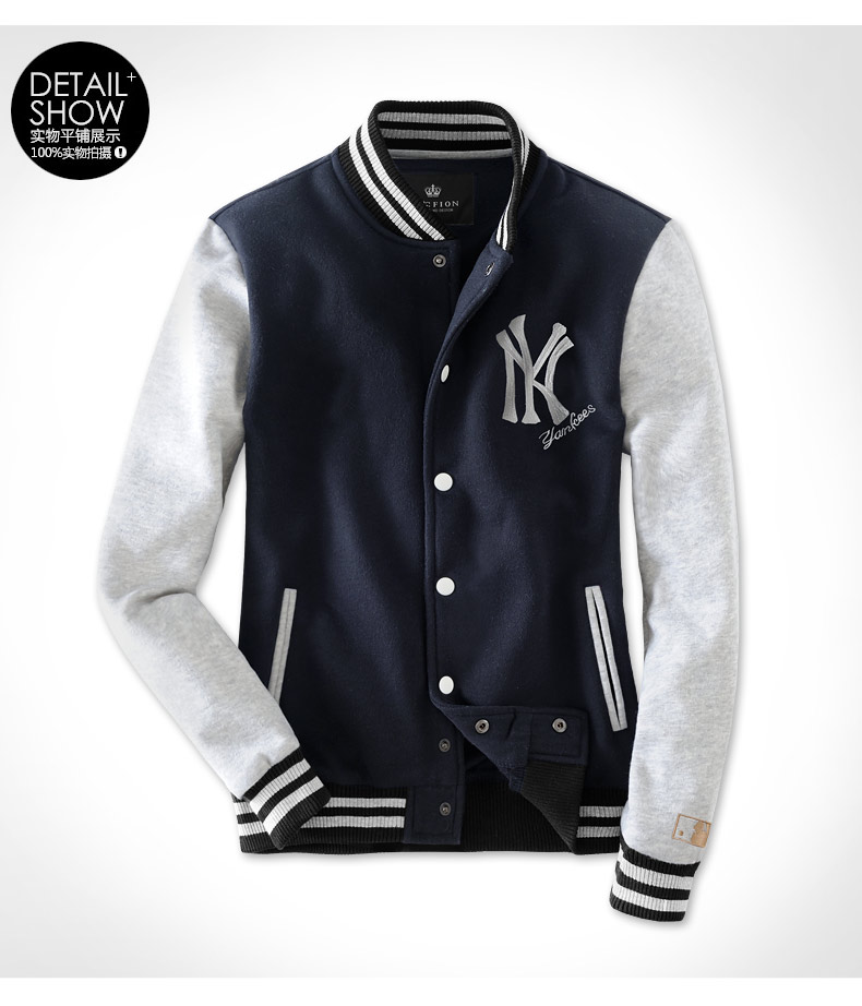เสื้อเบสบอล Macfion ลาย NY สีกรมเทา ใส่ได้ทั้งผู้ชายและผู้หญิง same pic