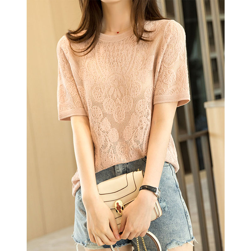 เสื้อลูกไม้ แขนสั้น