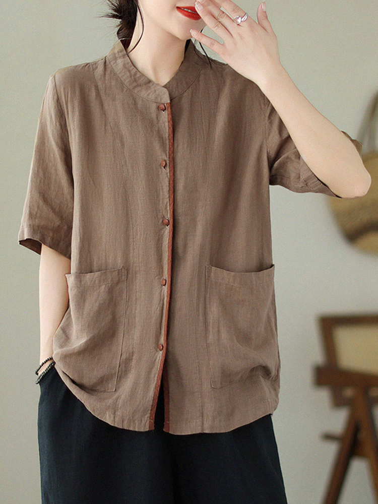 เสื้อลินิน เสื้อผ้าฝ้ายลินิน เสื้อเชิ้ตผ้าลินิน S M l XL จากแบรนด์ ZIMO