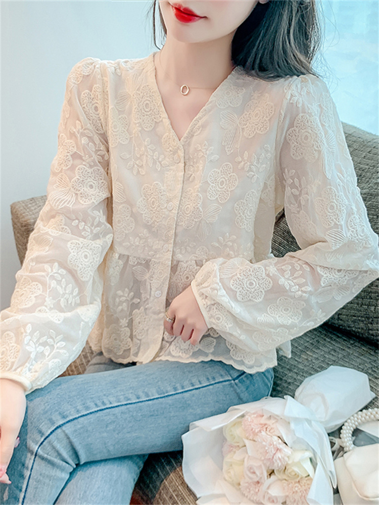 เสื้อลูกไม้ เสื้อเชิ้ตแขนยาว