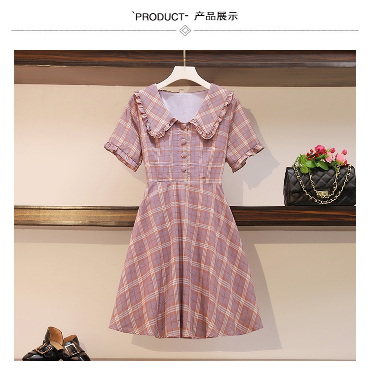 👗 Dress4592 เดรสลายสก็อตผ้าโพลีเนื้อนุ่ม ช่วยขับลุคให้อ่อนหวานละมุนดูน่าทะนุถนอมและดูน่ามองเป็นพิเศษ ด้วยโทนชมพูอมม่วงสไตล์ญี่ปุ่นแมทช์ได้หลายโอกาส