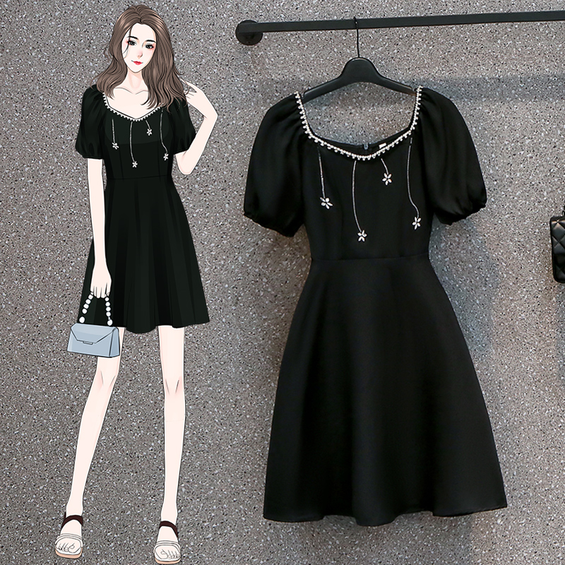 เดรสคนอ้วน เดรสสาวอวบ ชุดเดรสคนอ้วนวัยรุ่นแขนสั้น BY PLUS SIZE Girl