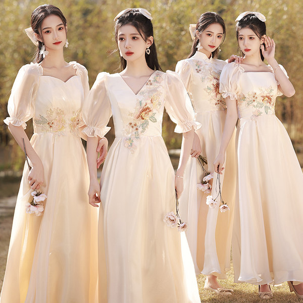 ชุดเพื่อนเจ้าสาวสีครีม ชุดเพื่อนเจ้าสาว ชุดไปงานแต่งงาน