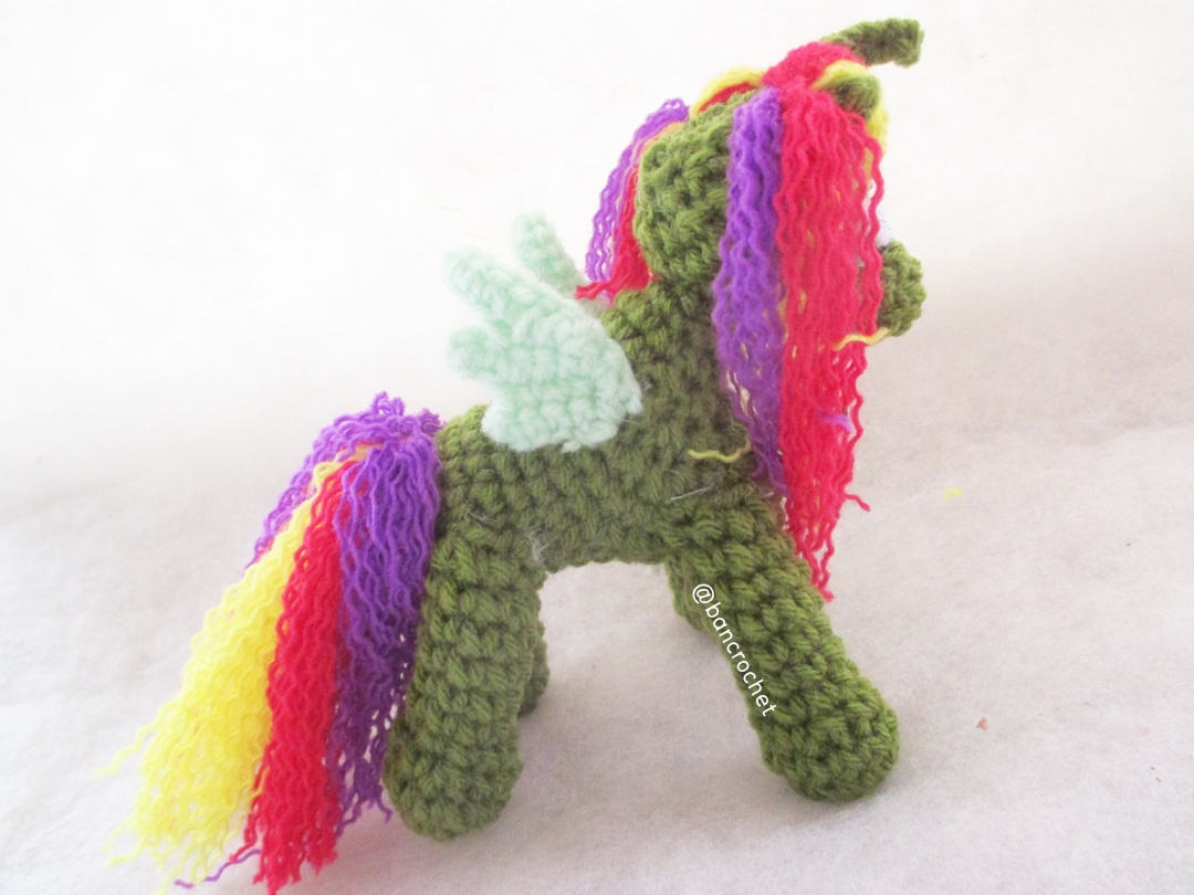 ม้าโพนี่ถัก pony amigurumi crochet ้เขียว