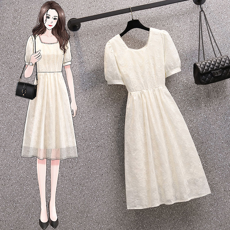เดรสแขนสั้น มีไซส์ L-4XLอก 38-47 นิ้ว ใส่ได้ทั้งสาวหุ่นดีน่ารักจนถึงสาวอวบพลัสไซส์