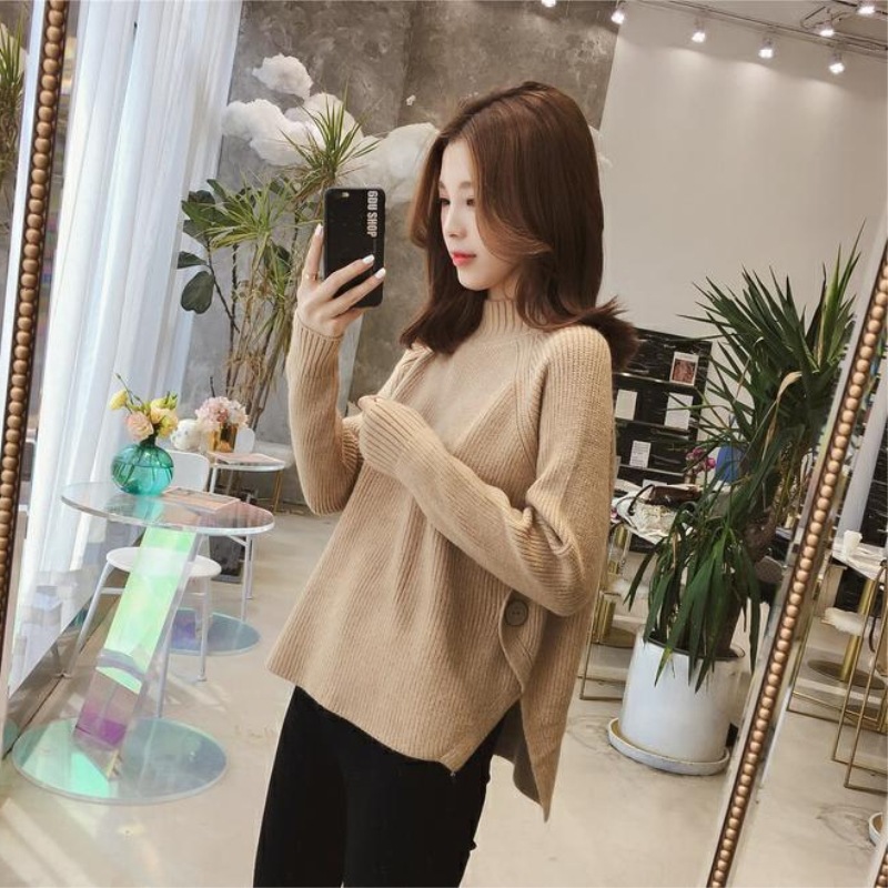 Sweater เสื้อสเวทเตอร์ไหมพรม แขนยาว เนื้อนุ่ม ใส่สบายยืดได้เยอะ พร้อมส่ง