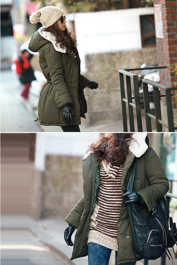 เสื้อโค้ทกันหนาวฮู้ดดี้ เท่ๆ กันหนาวกันลม แบรนด์ RJ STORY แท้ พร้อมส่ง เขียวทหาร