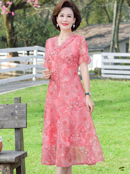 เดรสวัยผู้ใหญ่40-60ปี เดรสคุณแม่ ชุดเดรสทำงานวัยผู้ใหญ่ แบรนด์ MAMA DRESS