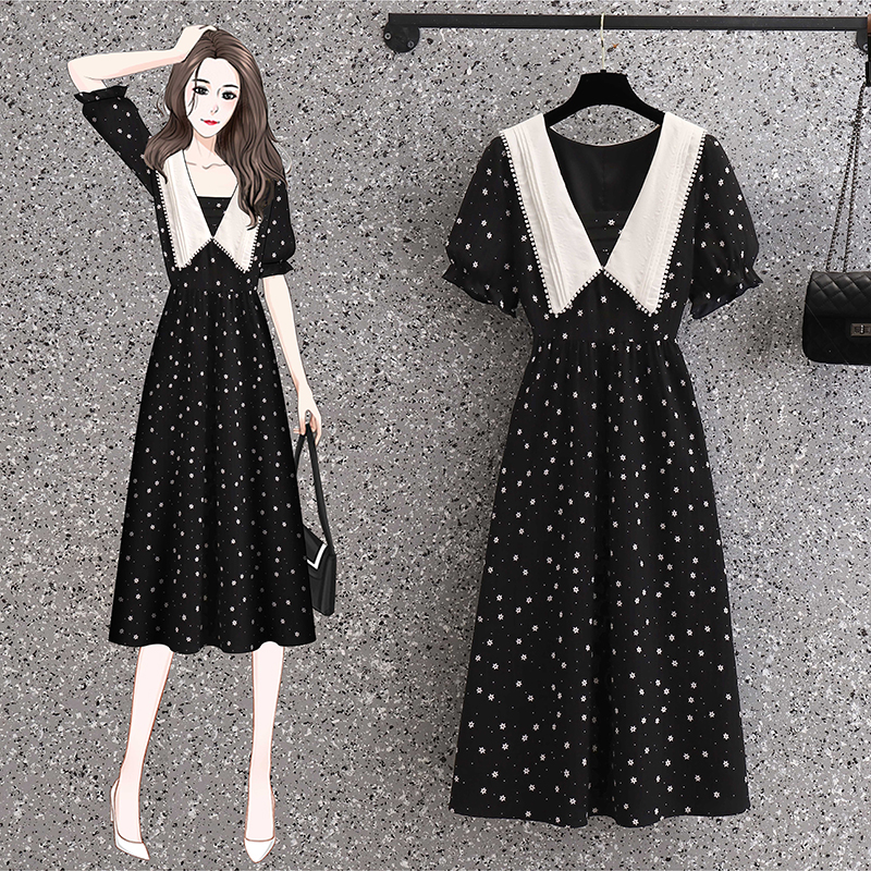เดรสแขนสั้น มีไซส์ L-4XLอก 38-47 นิ้ว ใส่ได้ทั้งสาวหุ่นดีน่ารักจนถึงสาวอวบพลัสไซส์