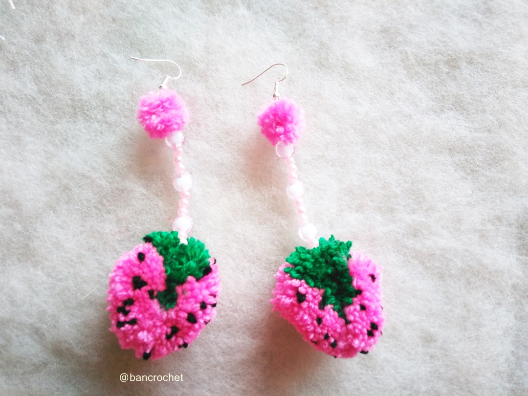 Bancrochet ต่างหูถักโครเชต์ crochet earring หลากสี 4-6 นิ้ว